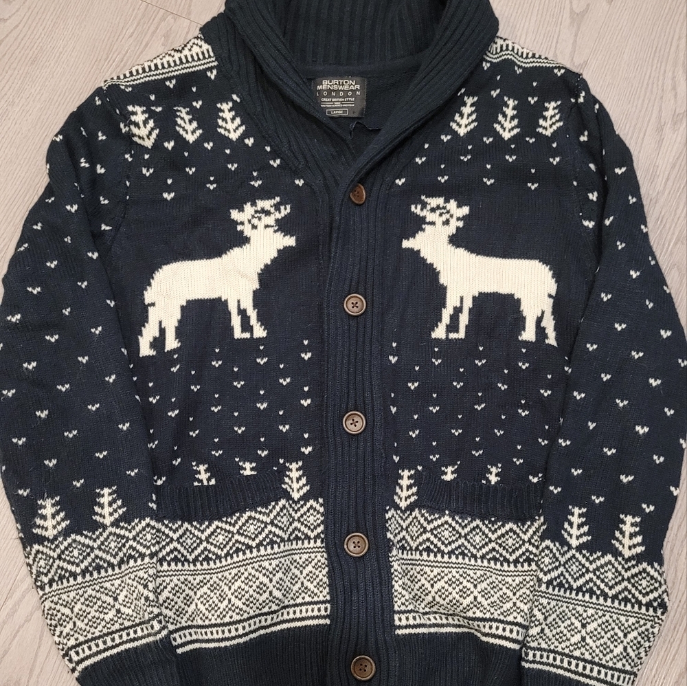 Excellent Condition Burton menswear cardigan blue size Large